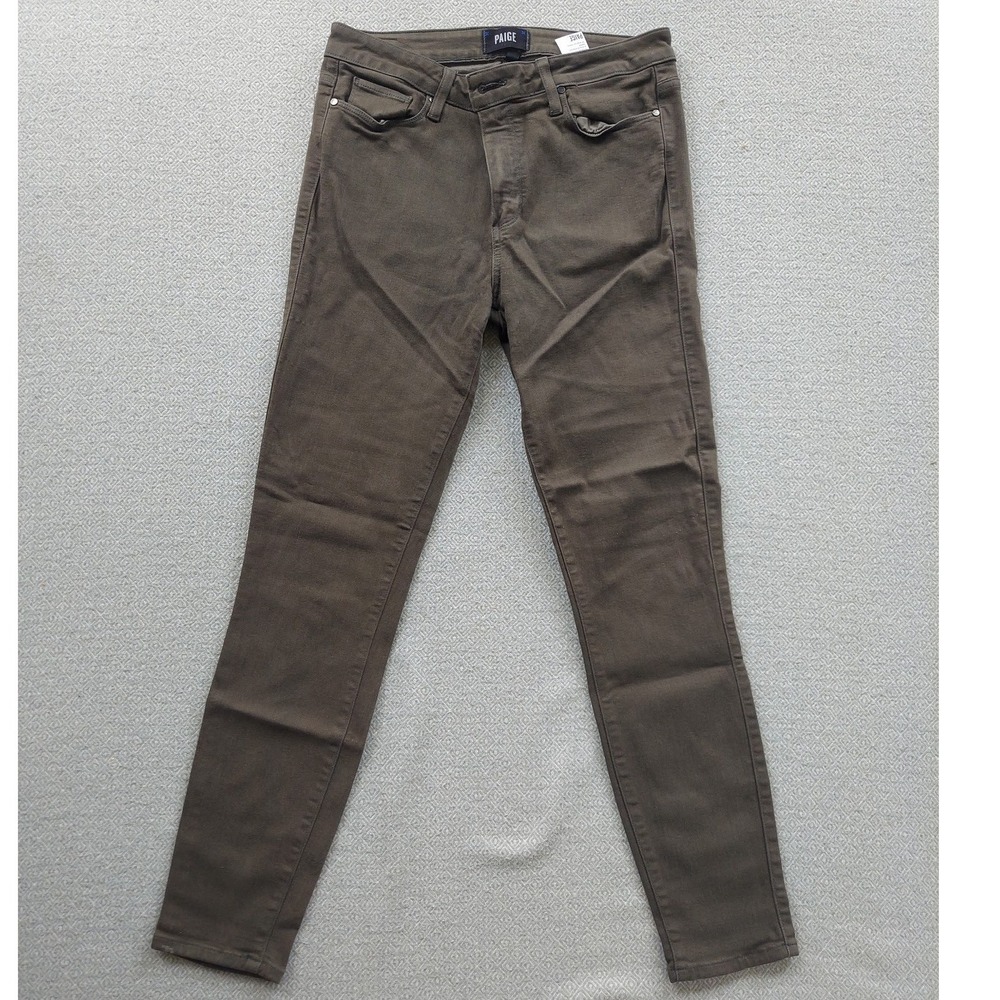 PAIGE Jeans Women 30 Brown Hoxton Ankle High Rise Skinny Stretch Denim Pants